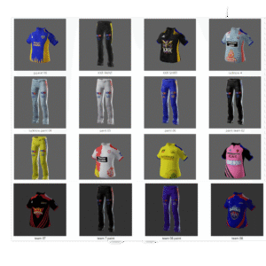 3D Cricket Team iClone Cloth