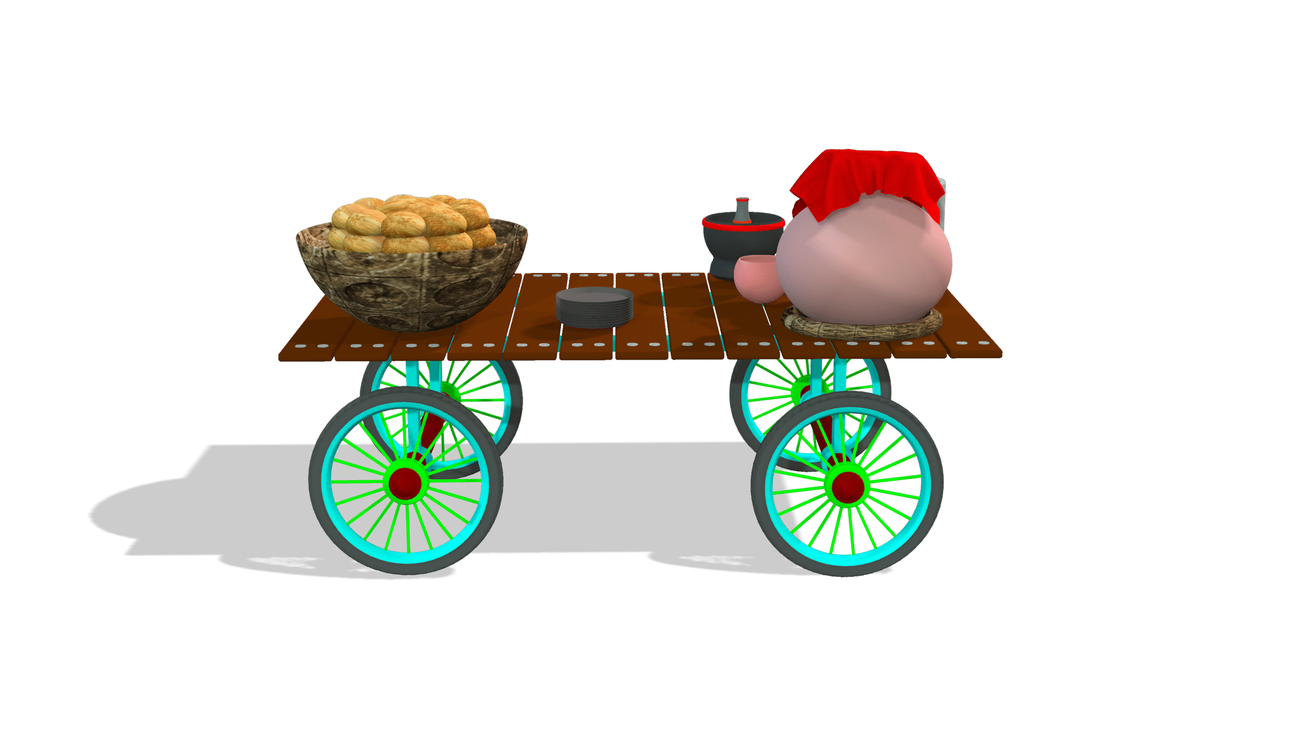 Realistic Pani Puri Trolley 3D Model Pack - Image 3