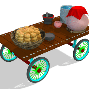 Realistic Pani Puri Trolley 3D Model Pack