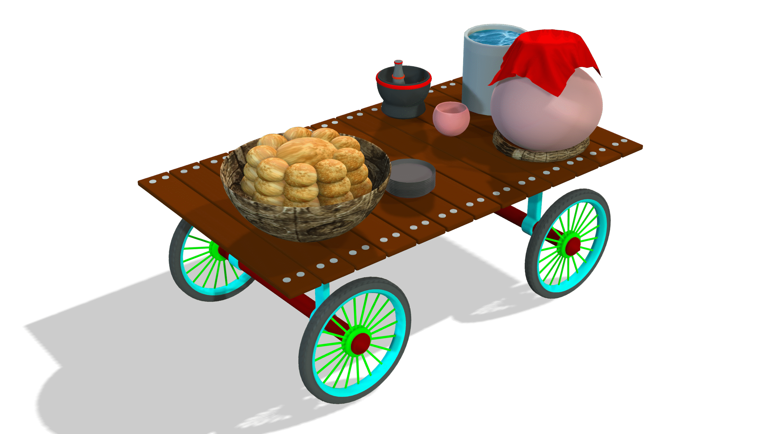 Realistic Pani Puri Trolley 3D Model Pack